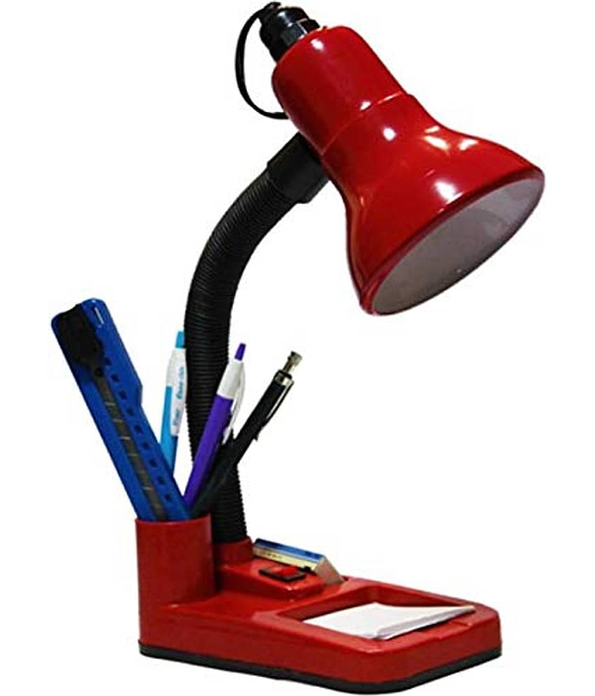 SPARKWORLD Red Study Table Lamp ( Pack of 1 )