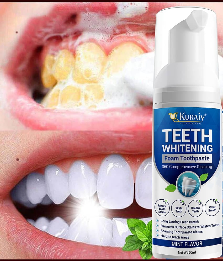 KURAIY Teeth Whitening Oral Hygiene Breath Toothpaste Foam 60ML