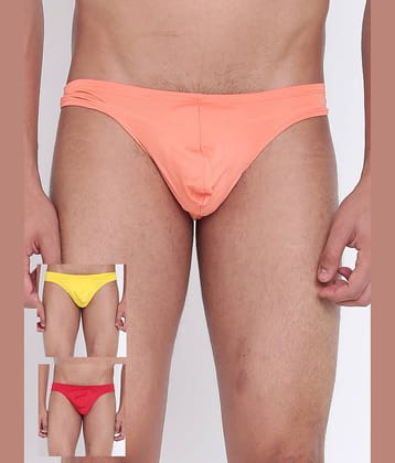 BASIICS By La Intimo Pack of 3 Polyester Thongs For Men's ( Multicolor )