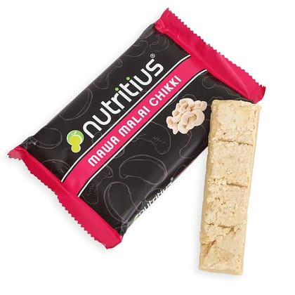 Nutritius Mawa Malai Chikki - Cashew & Peanuts, 125 gm