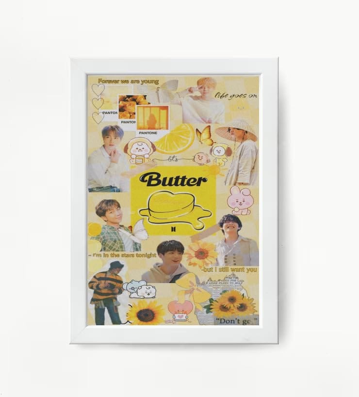 NOKKES Bts Army Bangtan Boy V suga J-Hope Jungkook Jin Jimin Rm 5X7 Inch Size Photo Frame Photo Home Office_EQW217