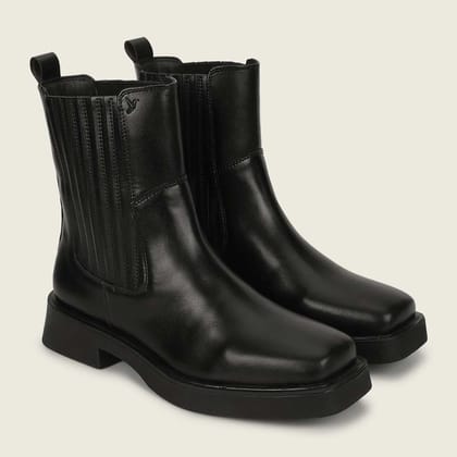 High Ankle Boots-Black / 4