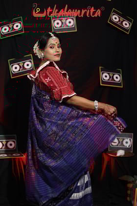 Me in Blue Hycco Khandua Cotton Saree