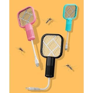 minha  Mini Mosquito Killer Bat  Lamp 2 in 1  USB Rechargeable Electric Fly Swatter and Bug Zapper  Portable Mosquito