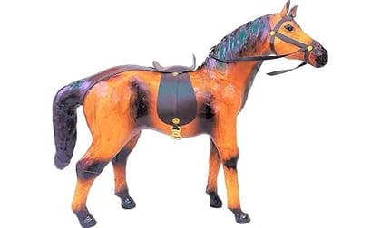 RAHUL HANDICRAFT Leather Home Decor Horse Statue (Standing Horse Brown) - Kids Indoor Statue
