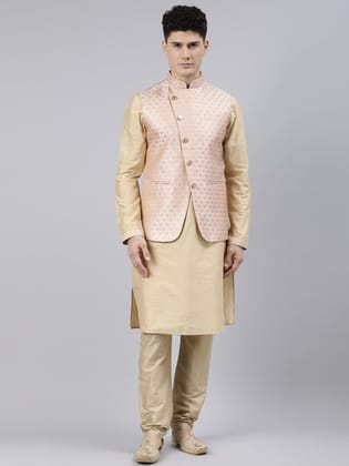 Peach Brocade Jacket-Made To Measure