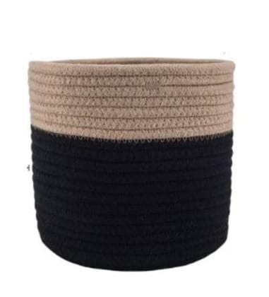 Generic Cotton Flower Pot With Out Lid (Beige-Black)-PID66390