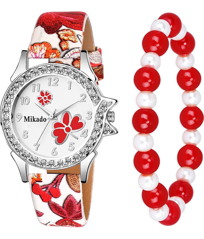 Mikado Leather Round Womens Watch