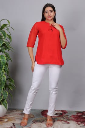 Red Short Kurti for women