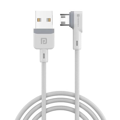 Portronics Konnect L Micro USB, Charge & Sync Function, Quality Material, 1.2-Meter Long, Durable & Safe (Grey)