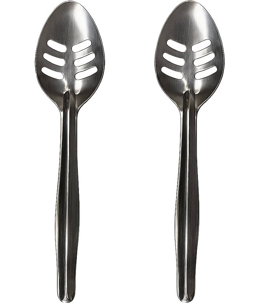 Dynore Pickle Spoons Stainless Steel Serving Spoon Silver ( Pack of 2 )