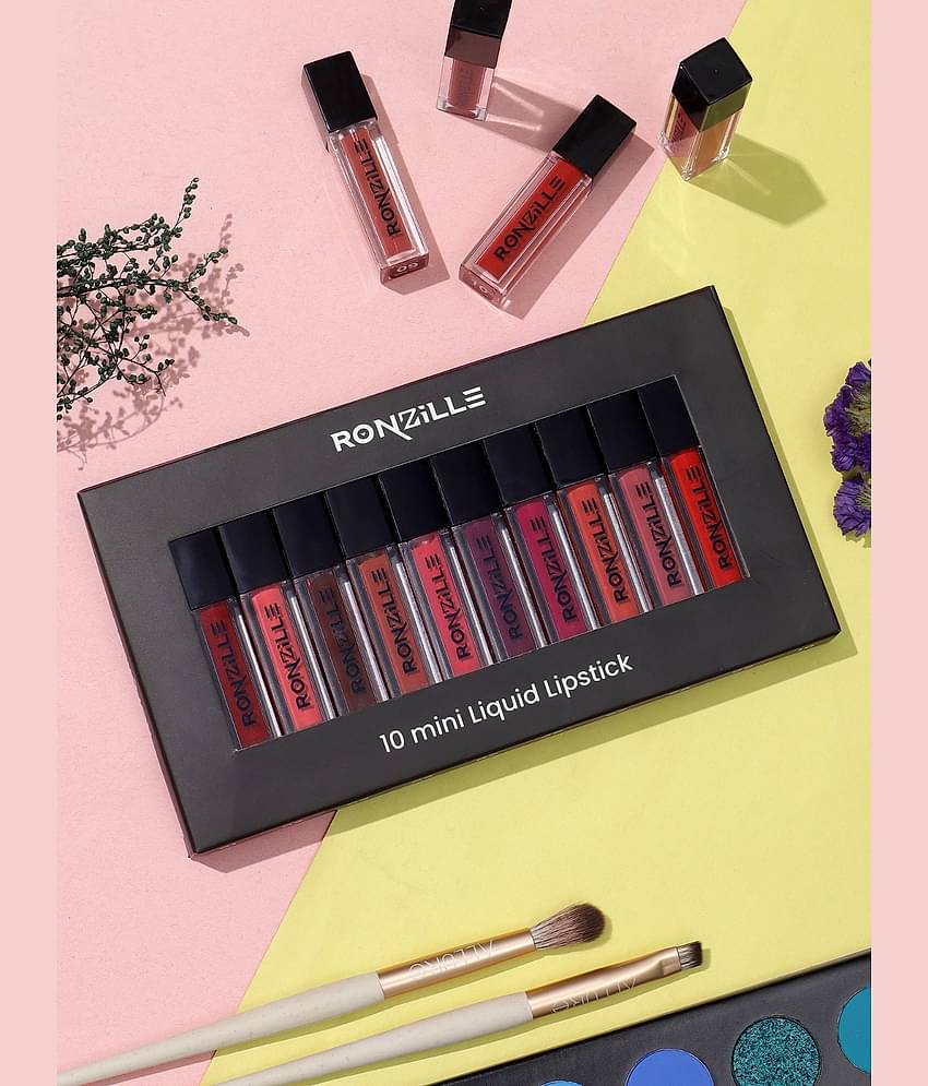 Ronzille Multi Matte Lipstick (Pack of 10) (100 gm)
