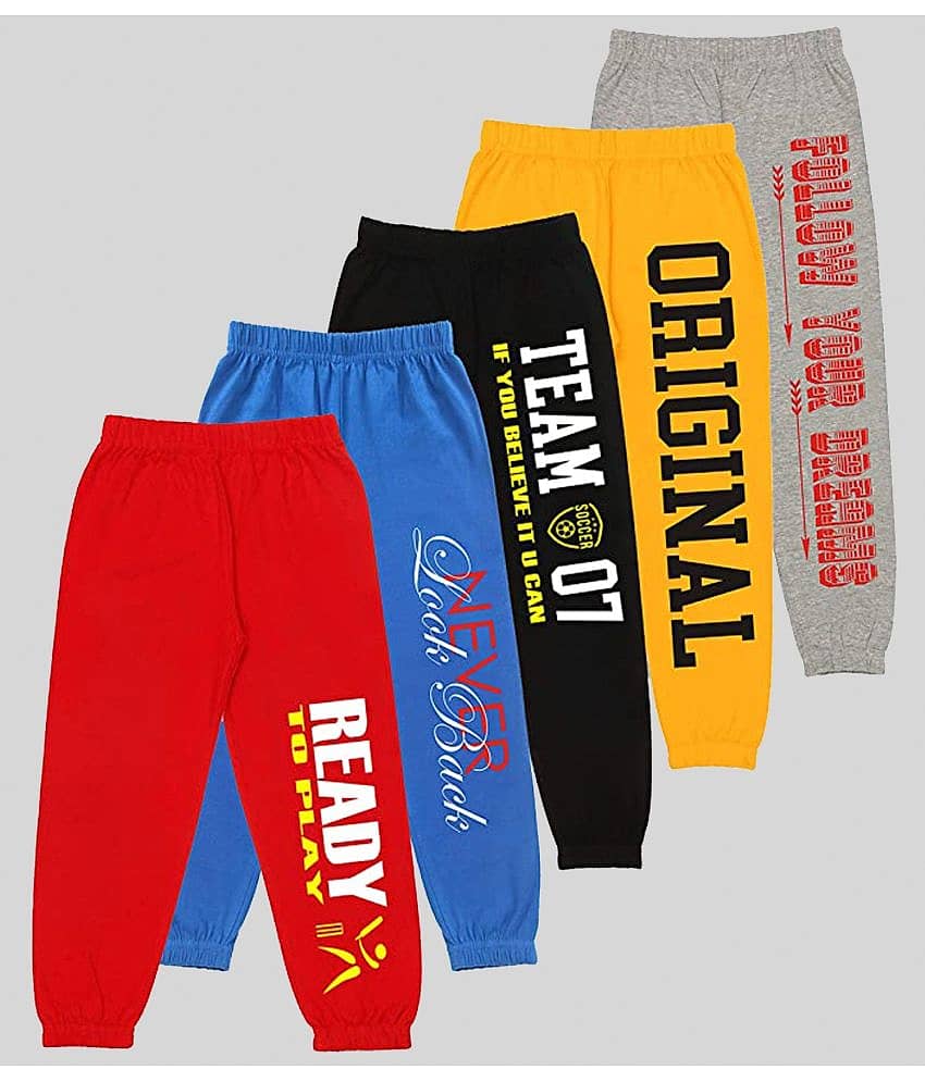 MIST N FOGG Pack of 5 Boys Cotton Blend Trackpant ( Multi )