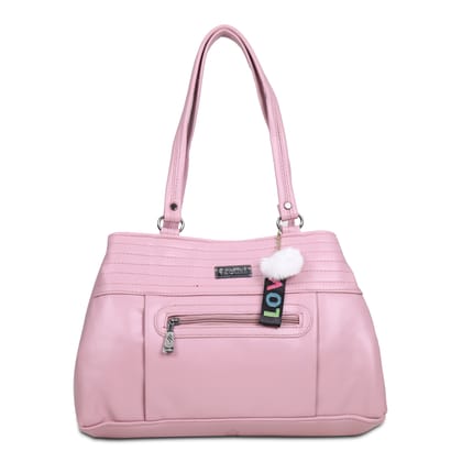 Jothi Strivelle Premium Womens Handbag | 3-Zip Multi-Compartment Tote | Matte Finish Synthetic Leather | Lightweight & Water-Resistant | Soft Base | Dusty Rose