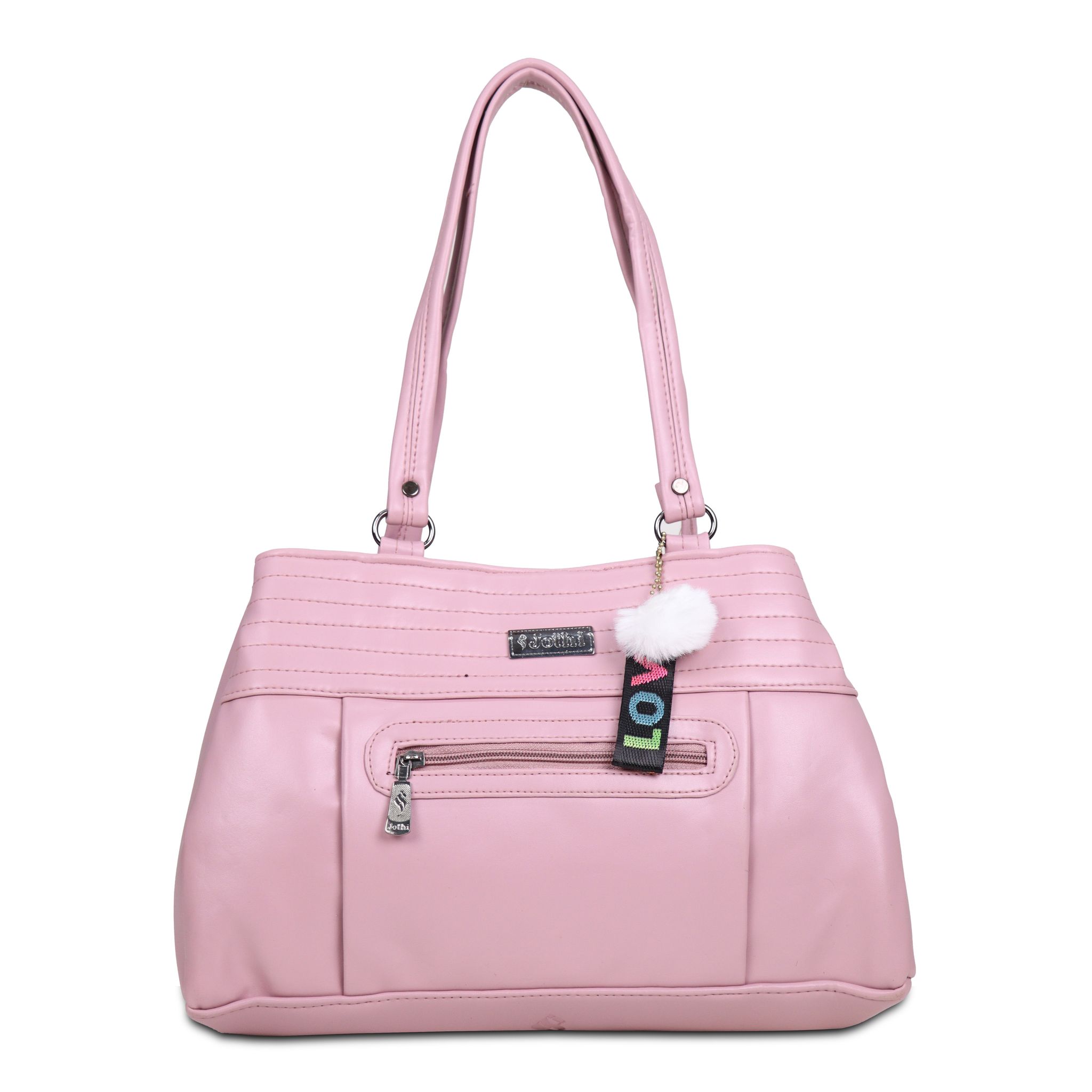Jothi Strivelle Premium Womens Handbag | 3-Zip Multi-Compartment Tote | Matte Finish Synthetic Leather | Lightweight & Water-Resistant | Soft Base | Dusty Rose