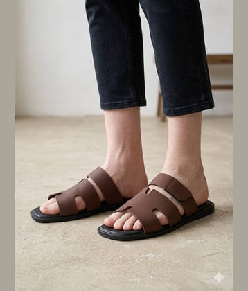 Sir Corbett SS26 Men's Casual Open Sandals - Brown Men's Floater Sandals