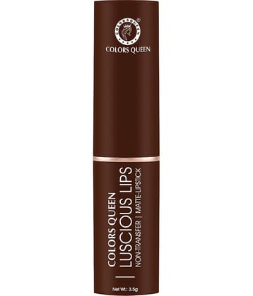 Colors Queen Luscious Lips Non Transfer Creamy Matte Lipstick 3.5g, Espresso, (Shade - 25)