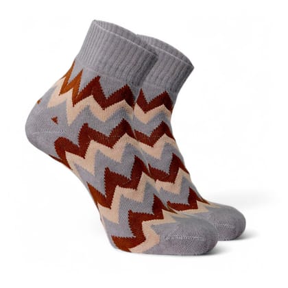 ZIGZAG EDITION- GREY-Pack of 1-Pair