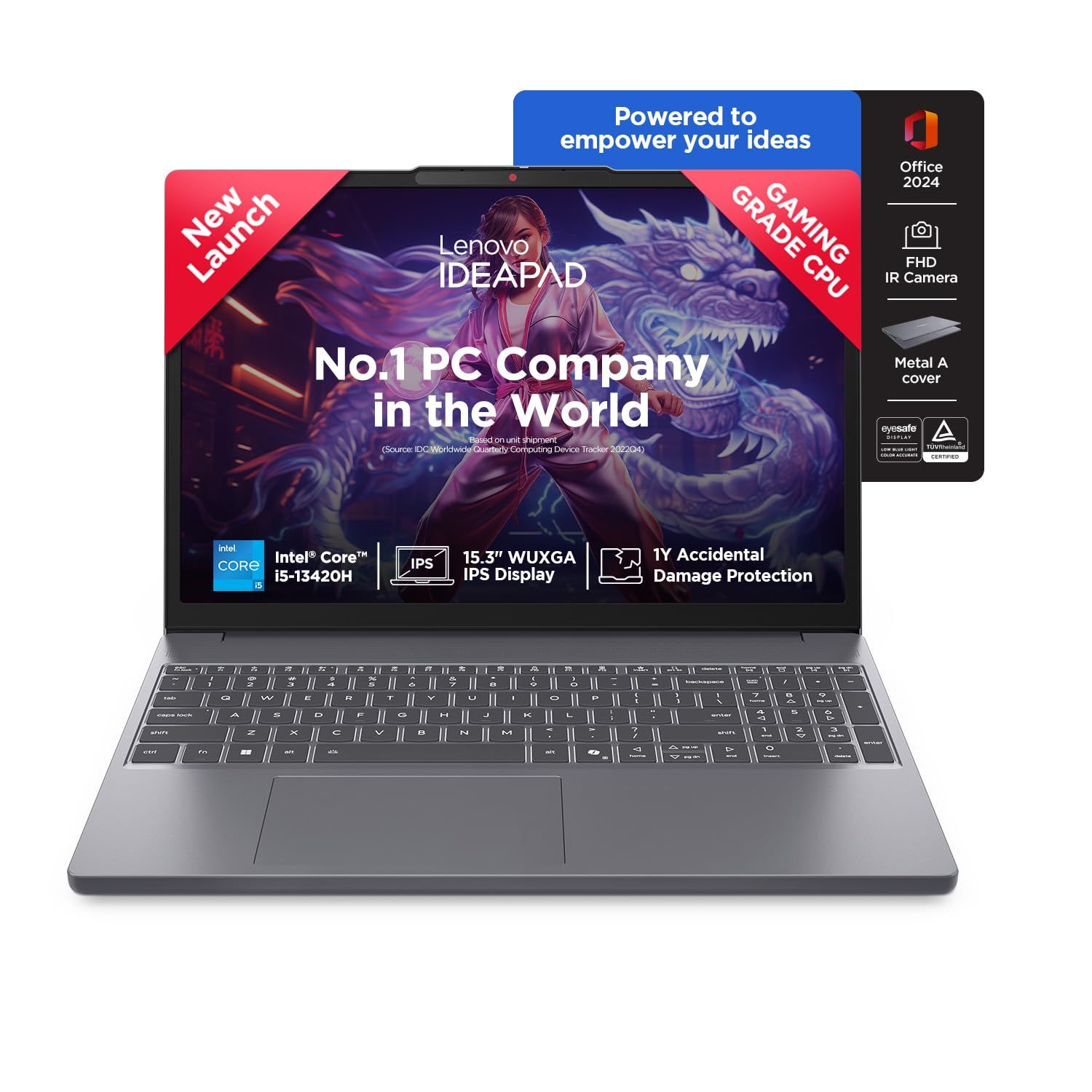 Lenovo Ideapad Slim 3 13Th Gen Intel Core I5-13420H 15.3"(38.8Cm) WUXGA IPS Laptop(16GB RAM/512GB SSD/Windows 11/Office Home 2024/Backlit Keyboard/1Yr ADP Free/3 Mon. Game Pass/Grey/1.6Kg) 83K100C6IN Lenovo Ideapad Slim 3 13Th Gen Intel Core I5-13420H 15