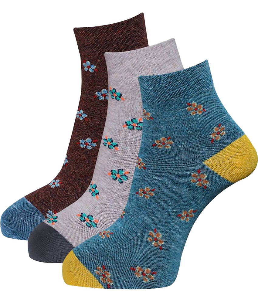 Dollar - Multicolor Cotton Women's Ankle Length Socks ( Pack of 3 )