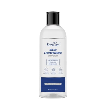 Kozicare Soap Skin Lightening Body Wash Gel | Alpha Arbutin, Niacinamide & Kojic Acid | Helps Reduces Pigmentation, Dark Spots & Uneven SkinTone |For Men & Women - 300 Ml Kozicare Soap Skin Lightening Body Wash Gel | Alpha Arbutin, Niacinamide & Kojic Ac