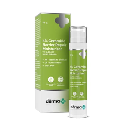 The Derma Co 4% Ceramide Barrier Repair Moisturizer | Niacinamide & Oxylance I Repairs & Strengthens Skin I Improves Skin texture I Lightweight Cream I 24 Hrs Moisturization | For All Skin Type - 50gm The Derma Co 4% Ceramide Barrier Repair Moisturizer |