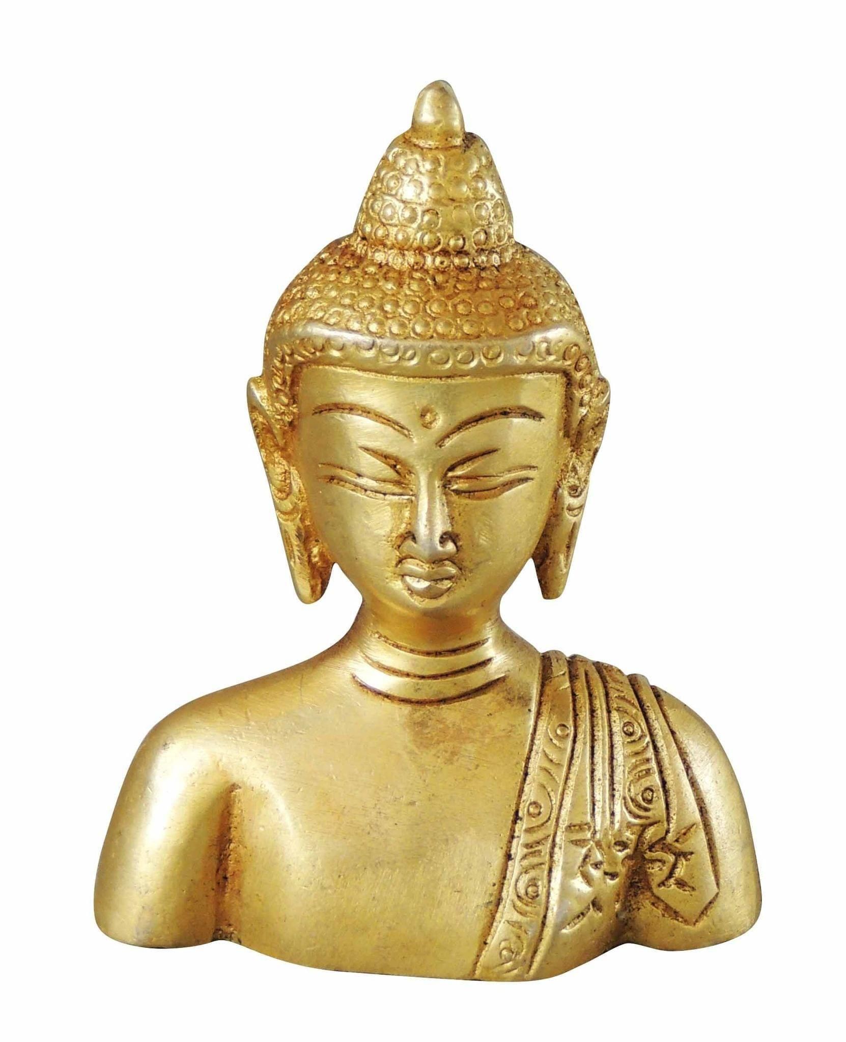 Brass Showpiece Buddha Half Statue  - 3*1.5*4 inch (BS1073 D)