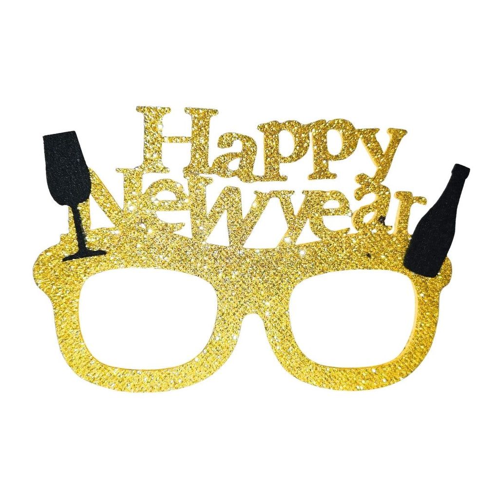 Happy New Year Sunglasses w/ Golden Shimmer - 1PC - Party and Festive Needs | Buy online on ZillyBuy