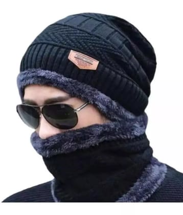 TOTAL HEALTH Black Acrylic Mens Cap ( Pack of 2 ) - Black