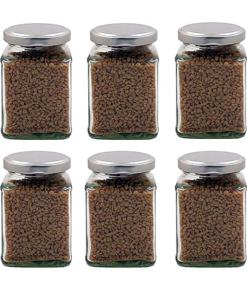 AFAST Coockes Jar Glass Transparent Spice Container ( Set Of 6 )