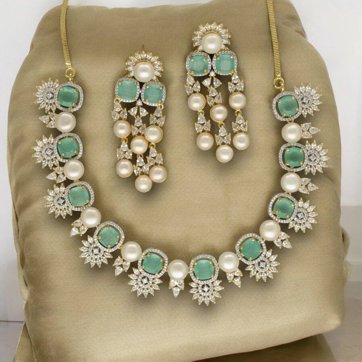 Sri Jagdamba Pearls  Regal Glory Pearl Set For Women Girls