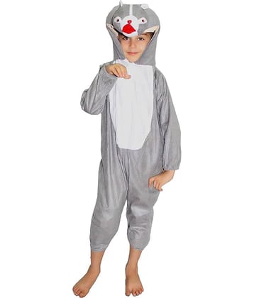 Kaku Fancy Dresses Squirrel Animal Costume -Grey, 3-4 Years, For Boys & Girls