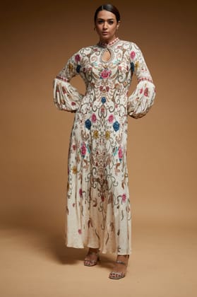Ivory Color Halter Gown-XS