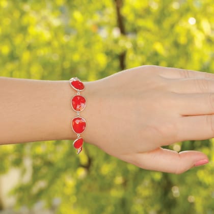 Winsome silver carnelian bracelet
