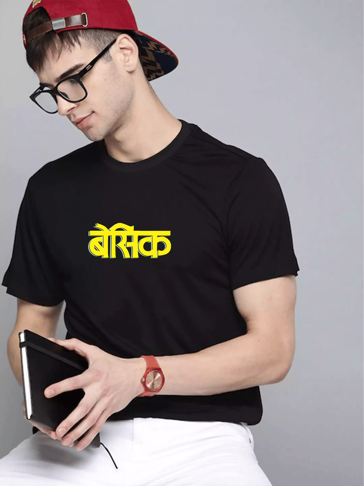 Basic - Sukhiaatma Unisex Graphic Printed Black T-shirt-XS-36