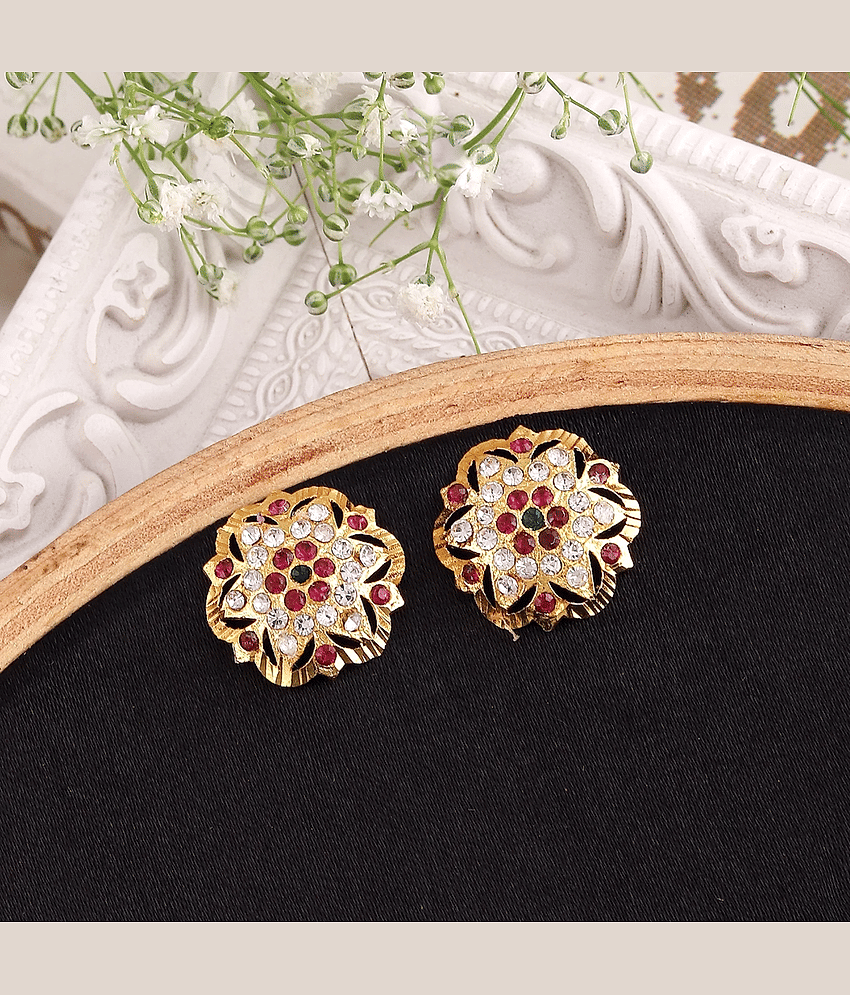 gilher Multi Color Stud Earrings ( Pack of 1 )