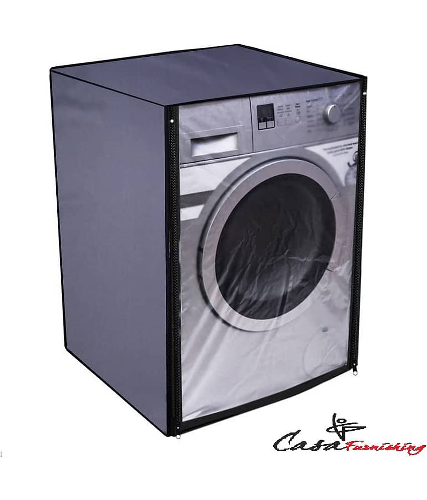 CASA FURNISHING Front Load Washing Machine Cover Compatiable For 7 kg - grey