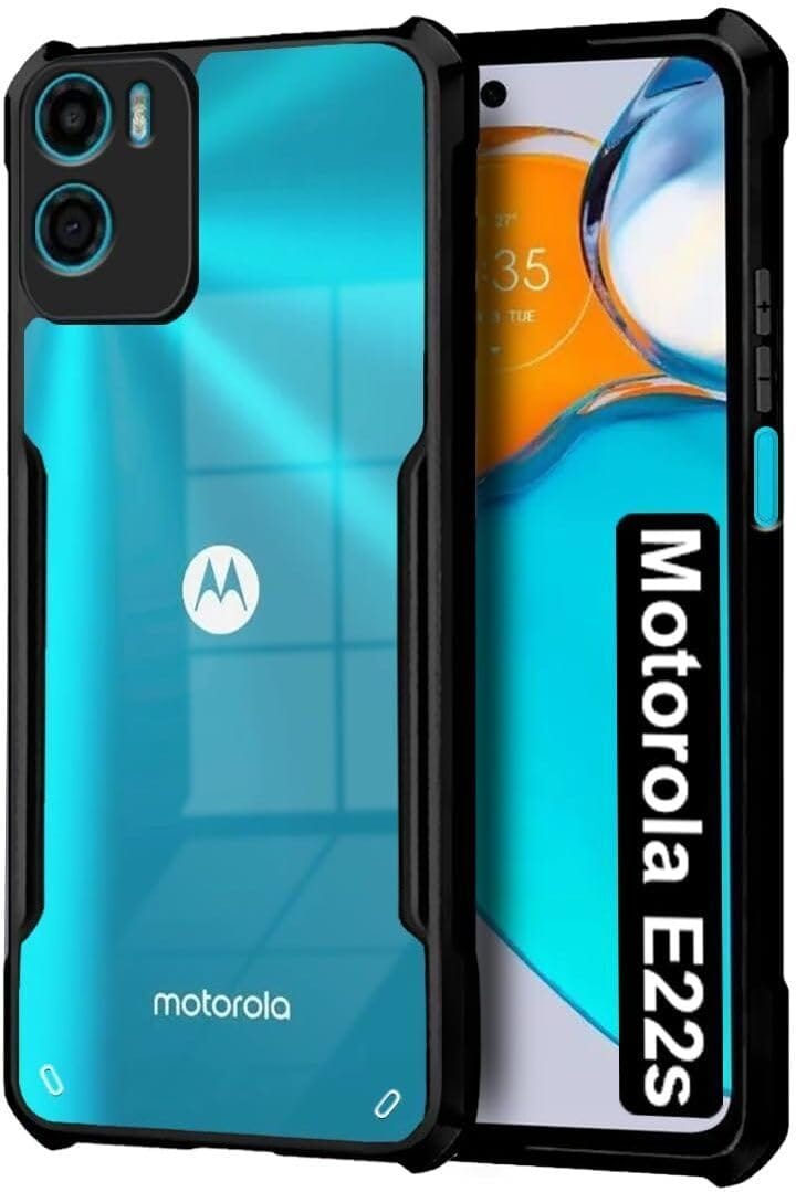 PLUGTECH Slim Shockproof Case | Matte Black Soft | Drop Protection | Precise Cutouts | Premium Mobile Cover for Moto E32 4G, Moto E32S