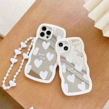 Add-On White Heart Only Bracelet Lanyard