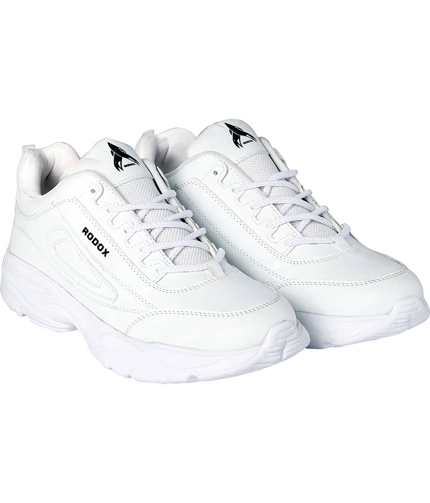 RODOX All White Colorblocked  - White Men's Sneakers