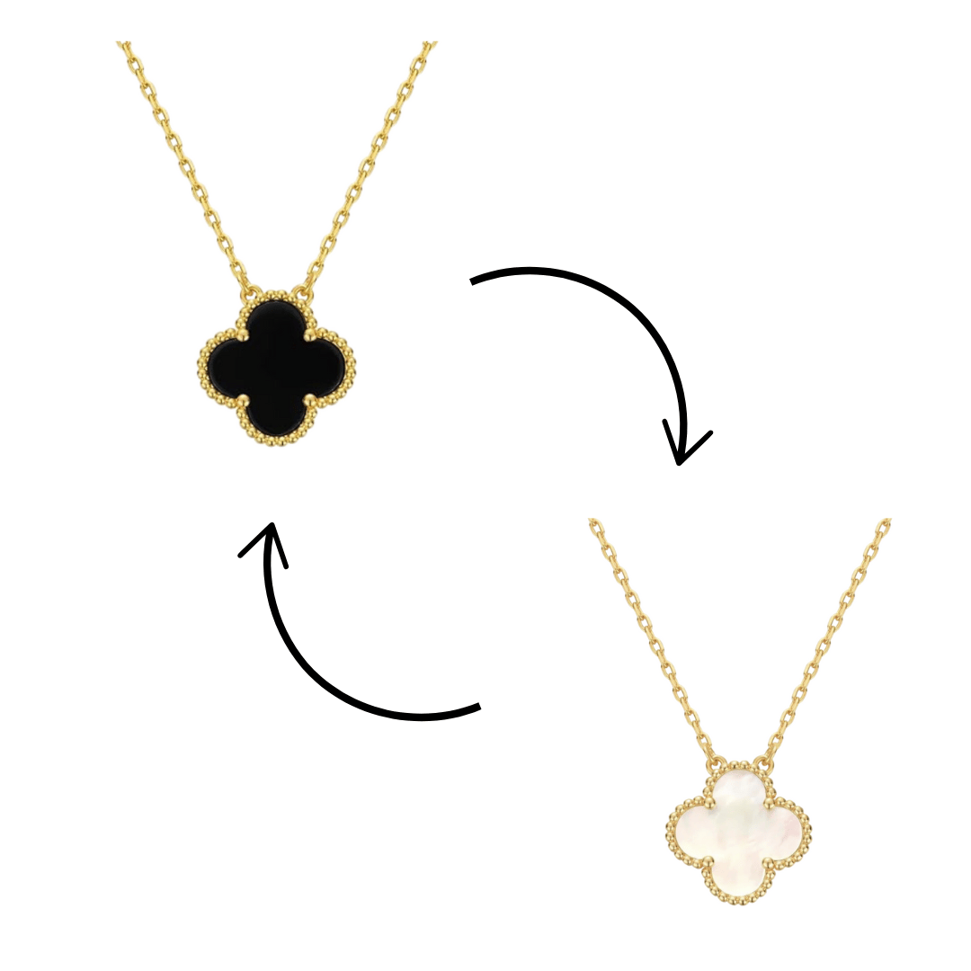 REVERSIBLE CLOVER NECKLACE - 18K GOLD-PLATED
