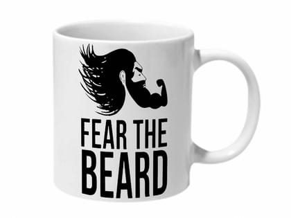 Multicolor Fear The Beard Ceramic Mug