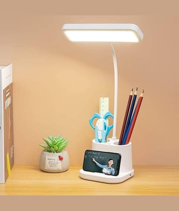 FIRSTLIKE White Study Table Lamp ( Pack of 1 )