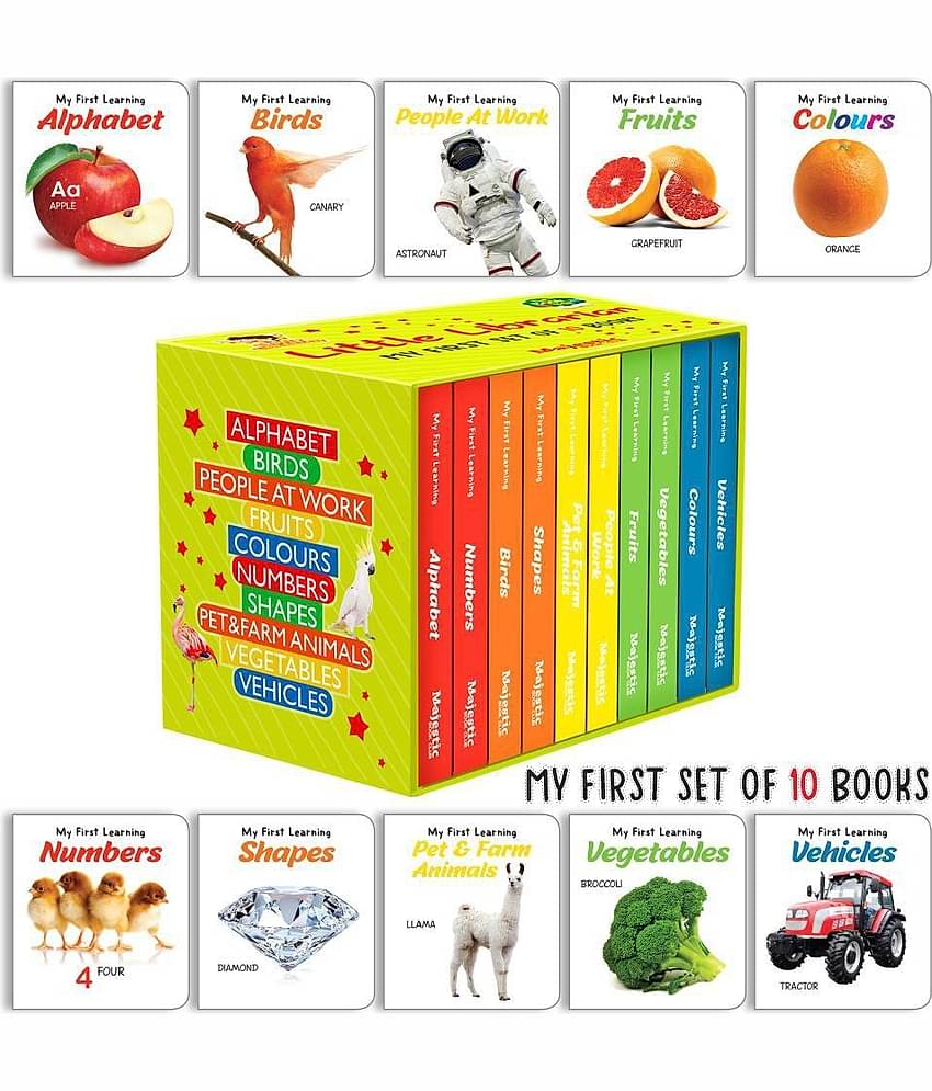 My First Library: Boxset of 10 Board Books for Kids
