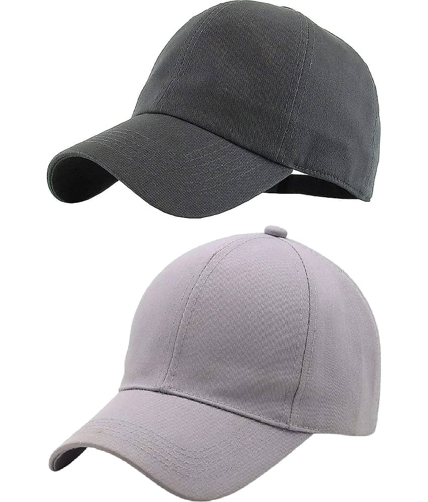 Zacharias - 100% Cotton Gray Men's Cap ( Pack of 2 )