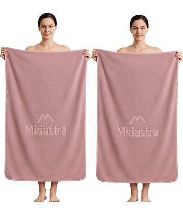 Midastra Pack of 2 Microfibre 500 -GSM Bath Towel ( Wine )