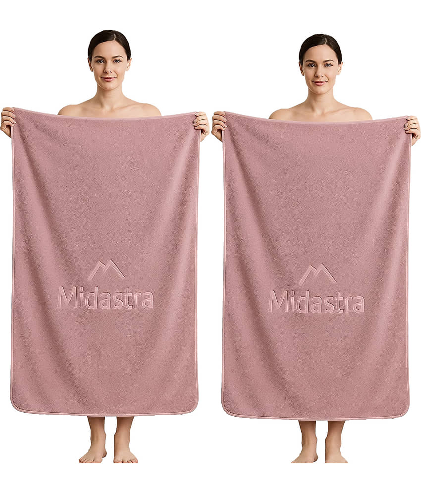 Midastra Pack of 2 Microfibre 500 -GSM Bath Towel ( Wine )