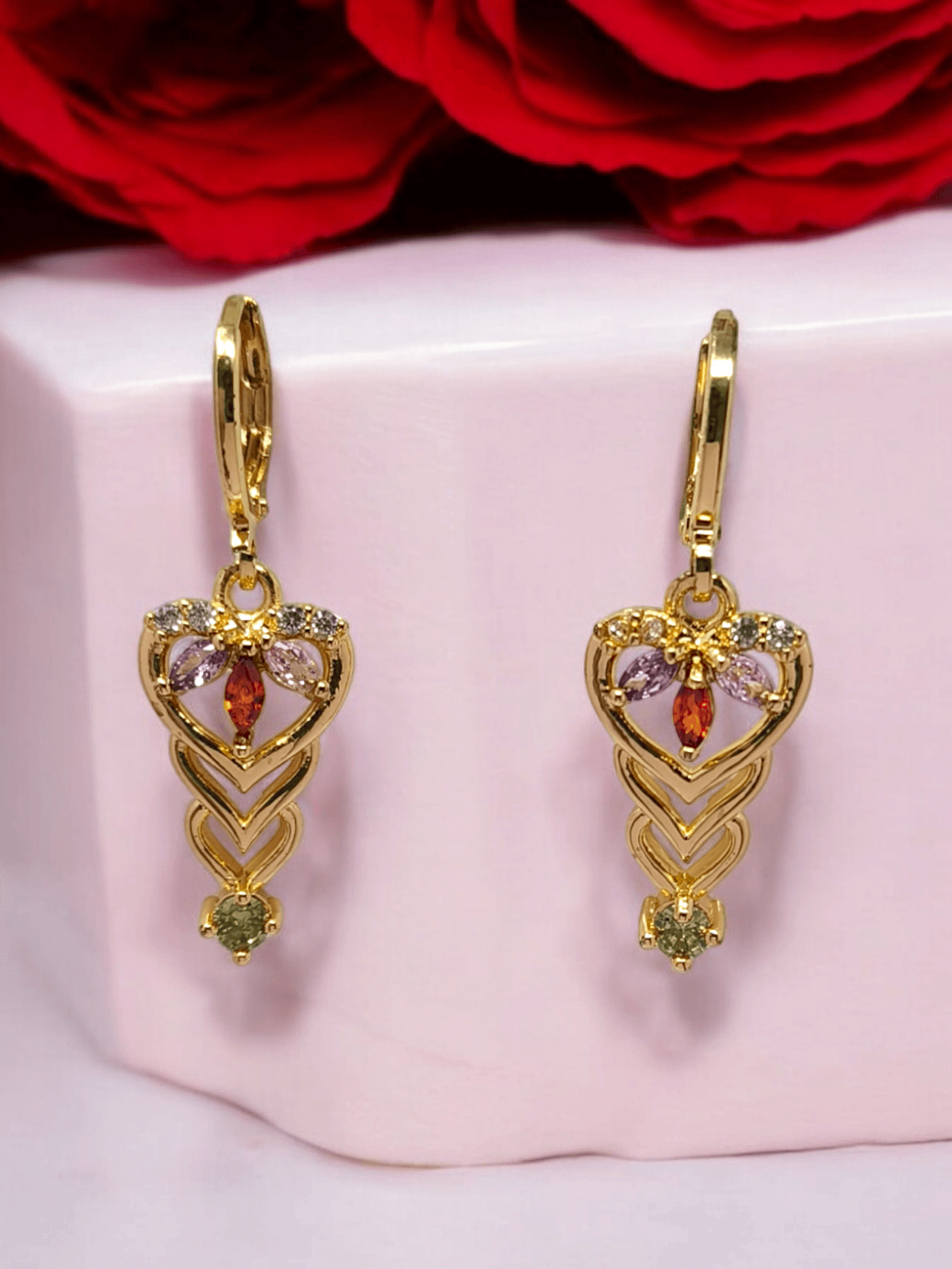 Gold Heart-Shaped Earrings