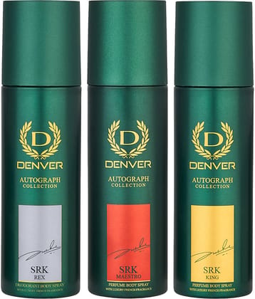 Denver King, Maestro & Rex (140 ml X 3) Deodorant Spray for Men 420 ml ( Pack of 3 )