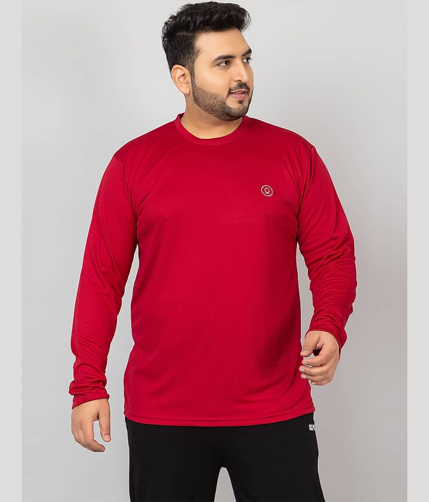 Chkokko Pack of 1 Polyester Regular Fit Men's T-Shirt ( Maroon )